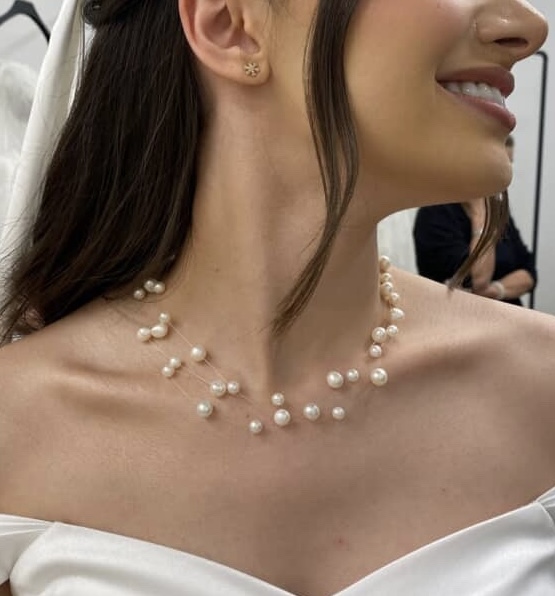 گردنبند مروارید نامرئی ۳ ردیفه