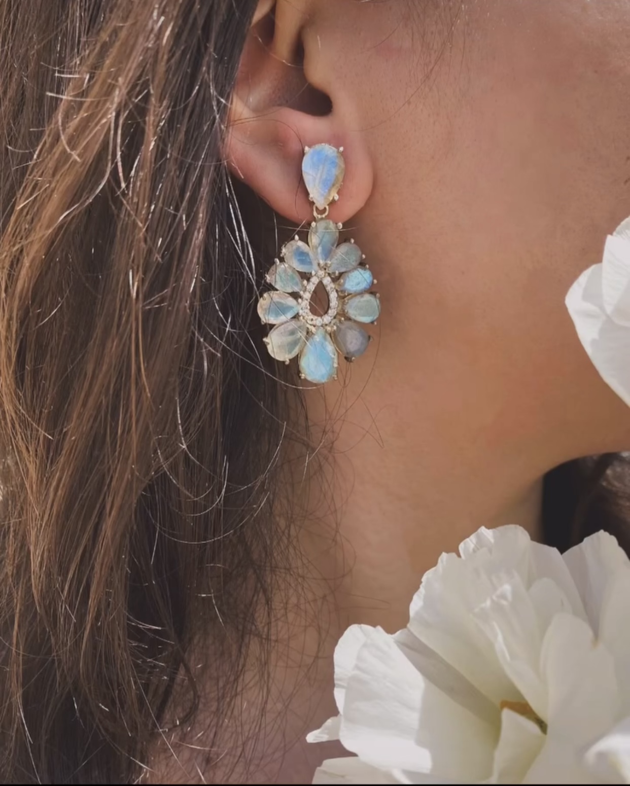 گوشواره جواهر لابرادوریت